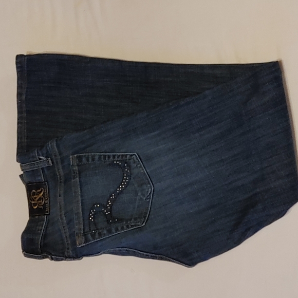 Rock & Republic Boot Cut Jeans Kasandra Rose Gold Stud Size 8 - Picture 2 of 12